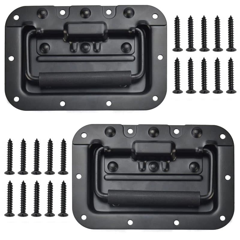 STCRERAG Poignées de Caisse Pliantes en Fer 16 * 10cm Poignées Pliantes à Ressort Antirouille Poignées Traction Ressort Anti-déf
