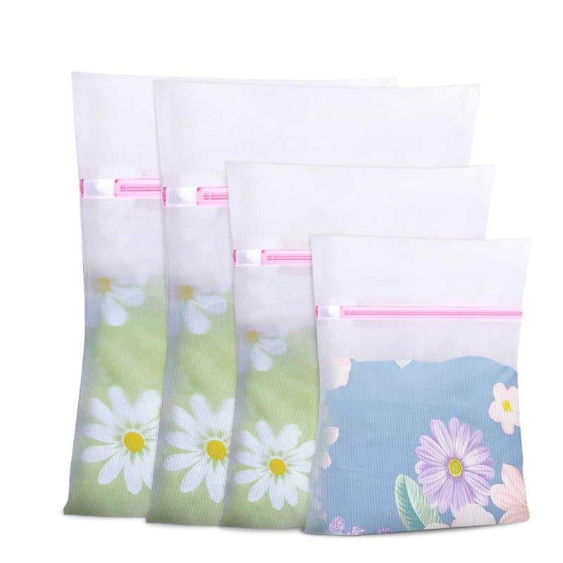 Grsta Filet Linge Machine à Laver, 4 Pièces Filet Linge, Avec Fermeture éclair Invisible, Durable et Difficile à Déformer, pour
