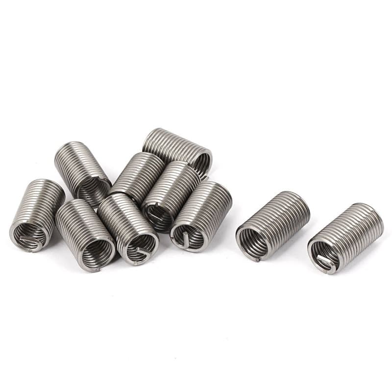 sourcing map Filet rapporté Insert Fileté Filetage Réparation M10x1.5mmx3D Acier Inoxydable spirale 10pcs