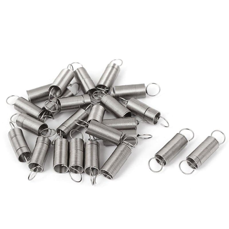 sourcing map 0.5mmx6x25mm Inoxydable Acier Double Crochet Petit Tension Ressort 24pcs