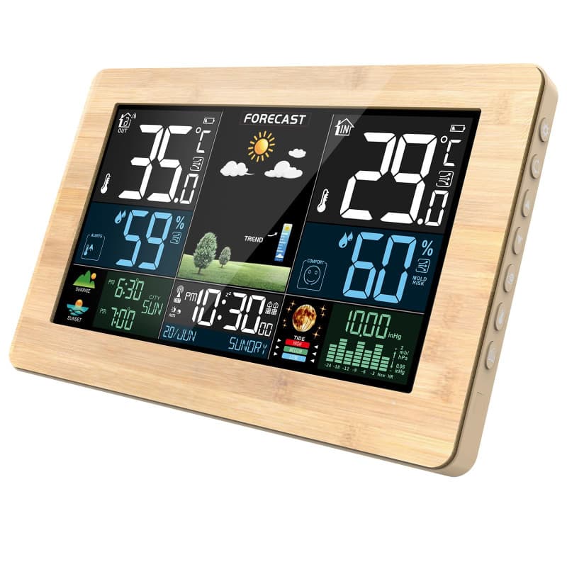 Station Météo Interieur Exterieur Sans Fil, Prévisions Météorologiques, Affichage de la Température et de l'humidité Pression de