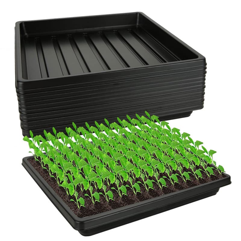 JMIATRY 12 Pcs Plateau Semis, 26.9×26.9×3.6 CM Bac a Semis Potager, Plateau Semis Bac, Plateaux de Germination, Plateau Bac à Se
