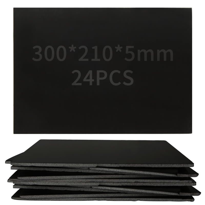 MIVIDE 24pcs Carton Plume A4, Carton Mousse Noir 30 x 21cm, 5mm Plaque de Polystyrène pour Montage, Artisanat, Publicité, Art, A