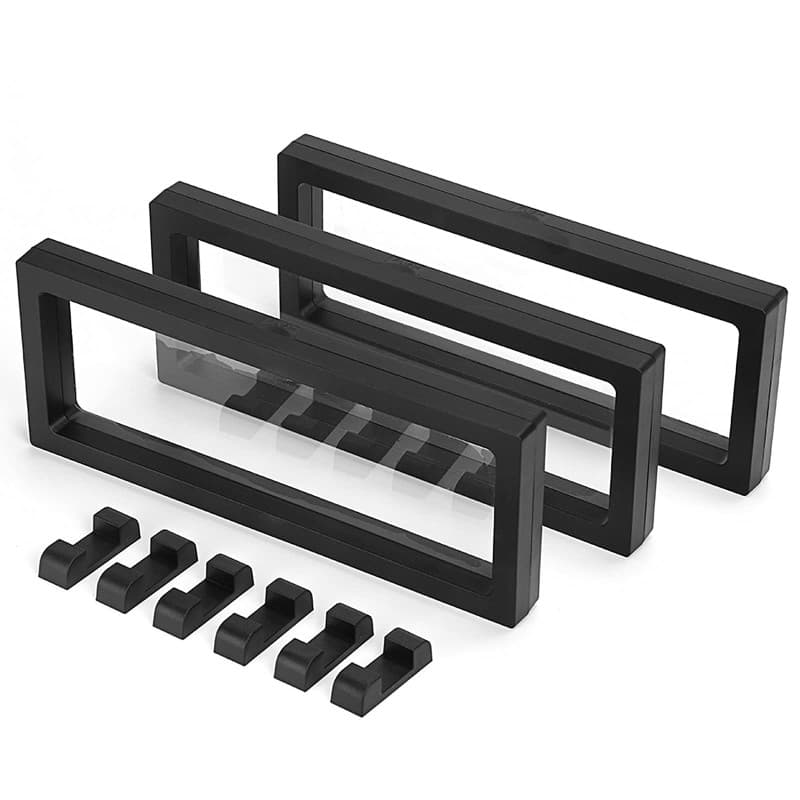 Skelang 3 Pcs Vitrine Flottante 3D, Support de présentoir, Cadre de Suspension pour médaillon AA, Antique, pièce de défi, Puce,