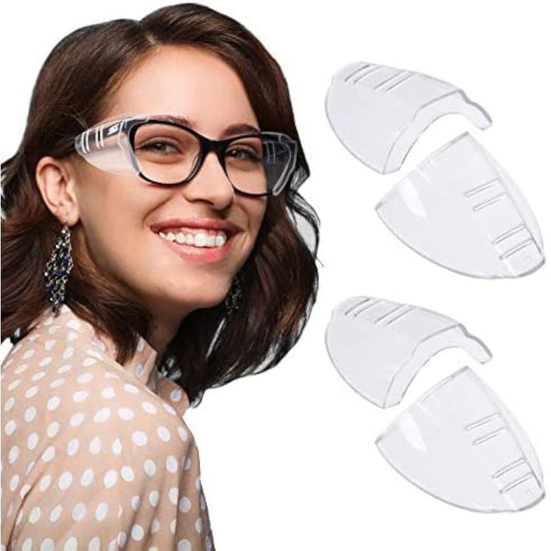 RMENOOR Lot de 2 Protections Latérales pour Lunettes de Sécurité, Écrans Latéraux pour Lunettes de Sécurité -Transparentes en TP
