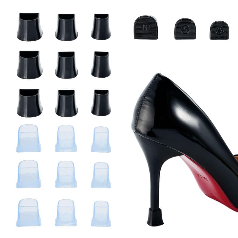 Lot de 18 paires de couvre-talons hauts transparents pour chaussures à talons hauts