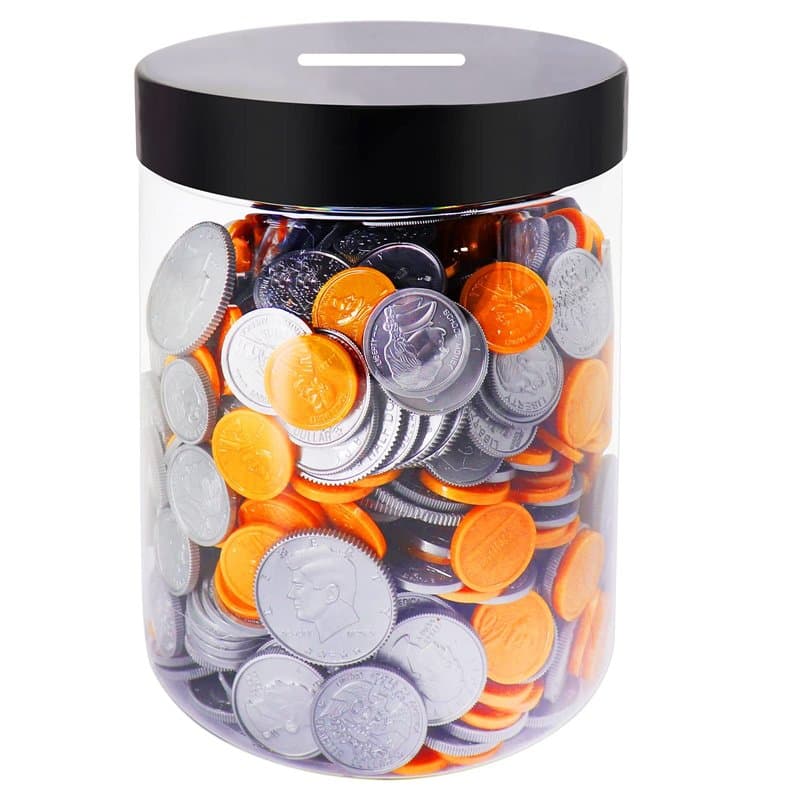 Mczcent Tirelire Transparente, Grande Tirelires Plastique pour Pièces de Monnaie, Grand Tire Lire Piggy Coin Money Tip Bank Jar