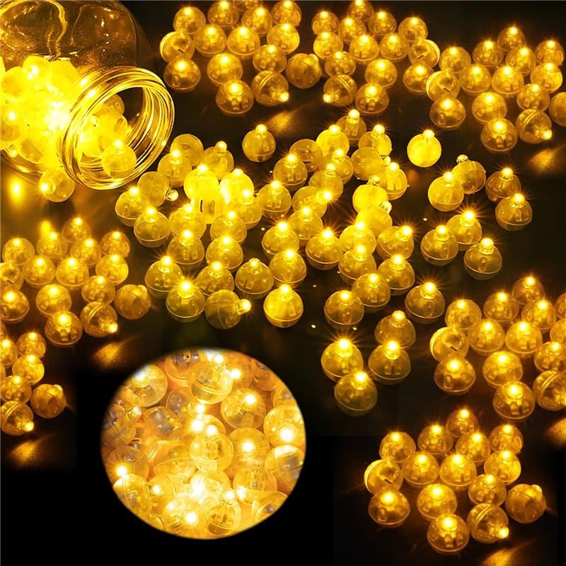 Frasheng 120 Pièces LED Ballons Lampes,LED Ballons Lampes Lumineuses Chaud,Boule Mini Rond LED Balloon Lumière,LED Balloon Lumiè