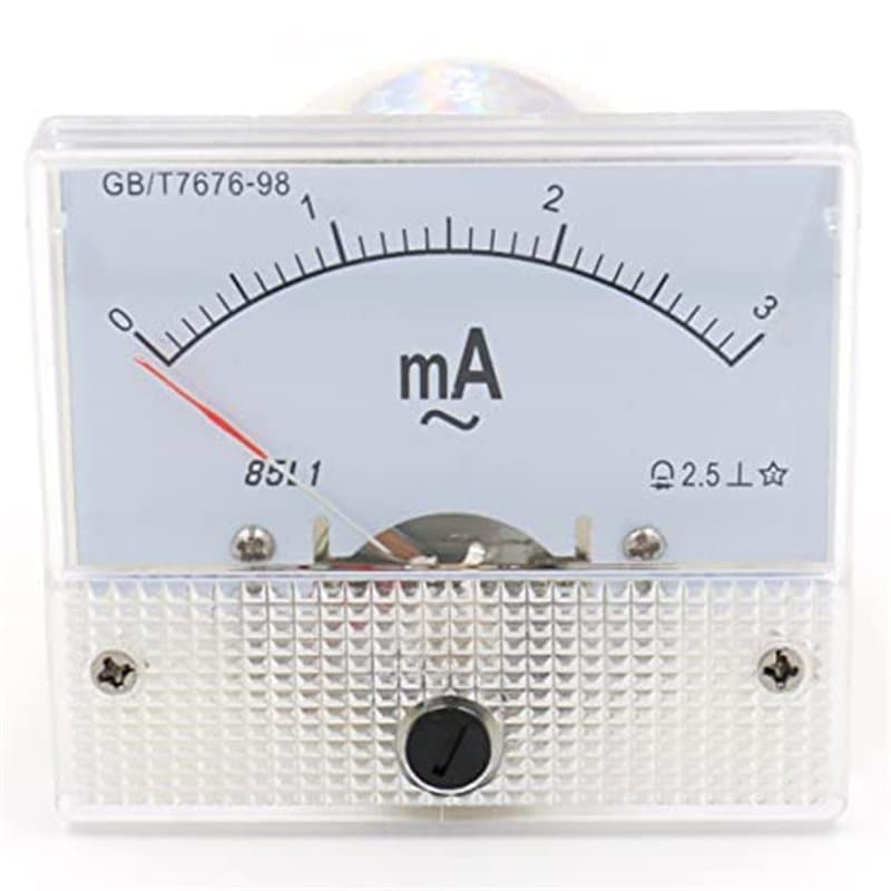 Heschen 85l1–3 MA rectangle Panneau monté courant Mètre testeur Ampèremètre AC 0–3 MA Classe 2,5 Blanc