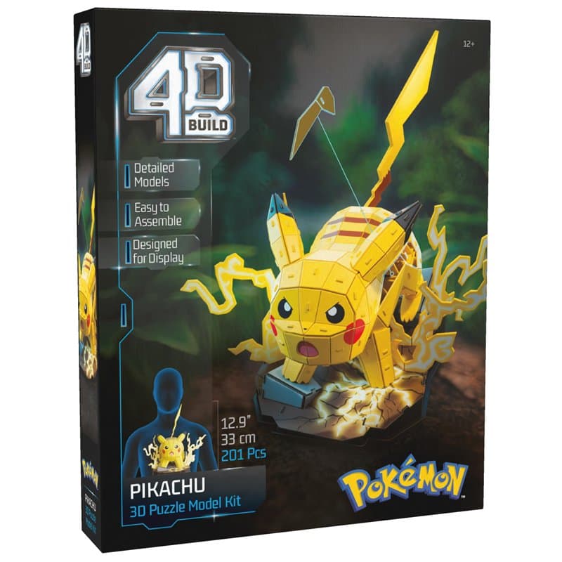4D Build - Puzzle 3D Pokémon - Maquette Pikachu Pokémon 201 Pièces - Pikachu Inspiré Du Dessin Animé - Puzzle Adulte - Jeu De Co