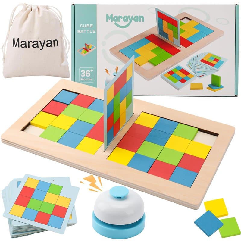 MARAYAN, Jeux de société Famille, pour Enfant et Grand de 3 à 60 Ans, Games Montessori Smart, Cadeau Fille Garcon, Jeu de Voyage
