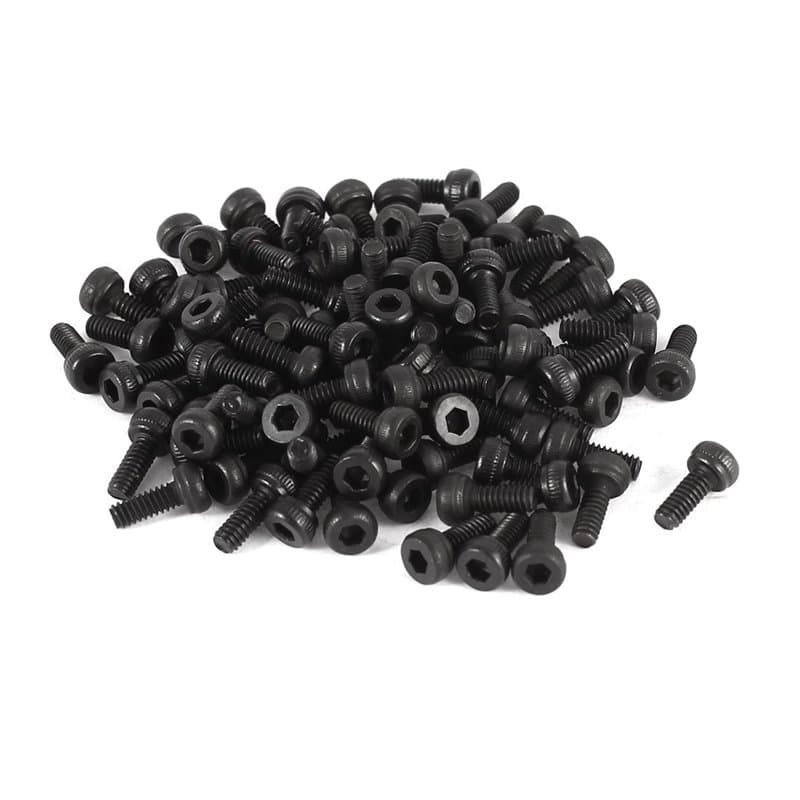 sourcingmap 100pcs M2x5 Vis six pans creux tête hexagonale cylindrique moletée Boulon en 12.9 acier alliage
