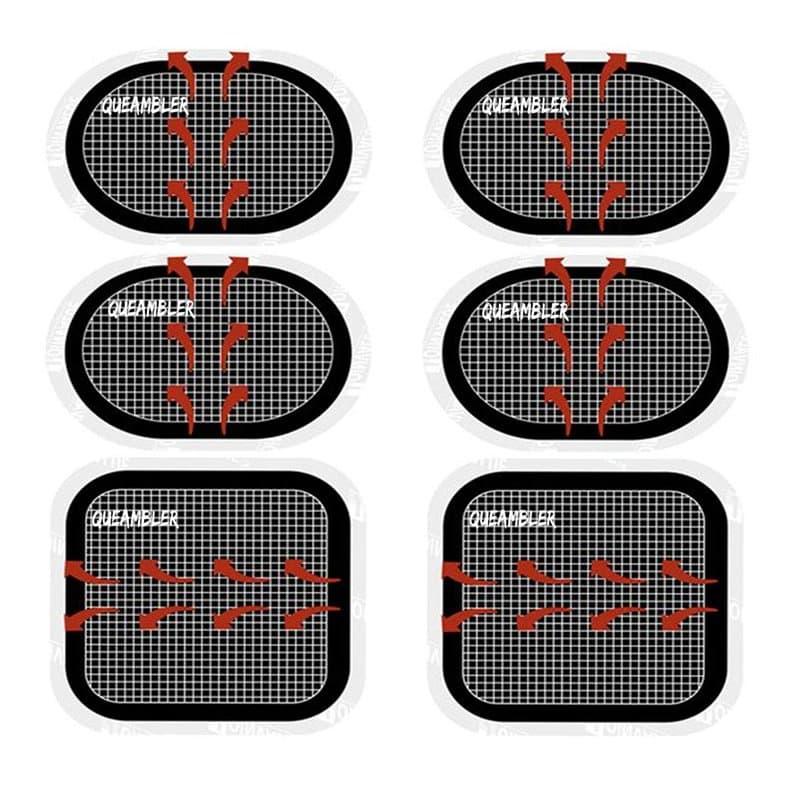 QUEAMBLER Électrode de Ceinture,Compatible Abs Series, Électrode de Rechange Ceintures Musculation Abdominales 6 Pièces