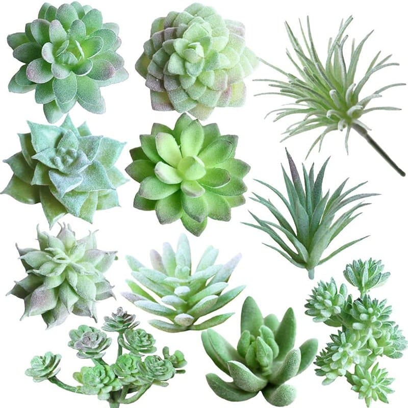 Dzxin Succulentes Artificielles, 11 Pièces Mini Plante Artificielle Plante Artificielle Exterieur pour Maison Décoration