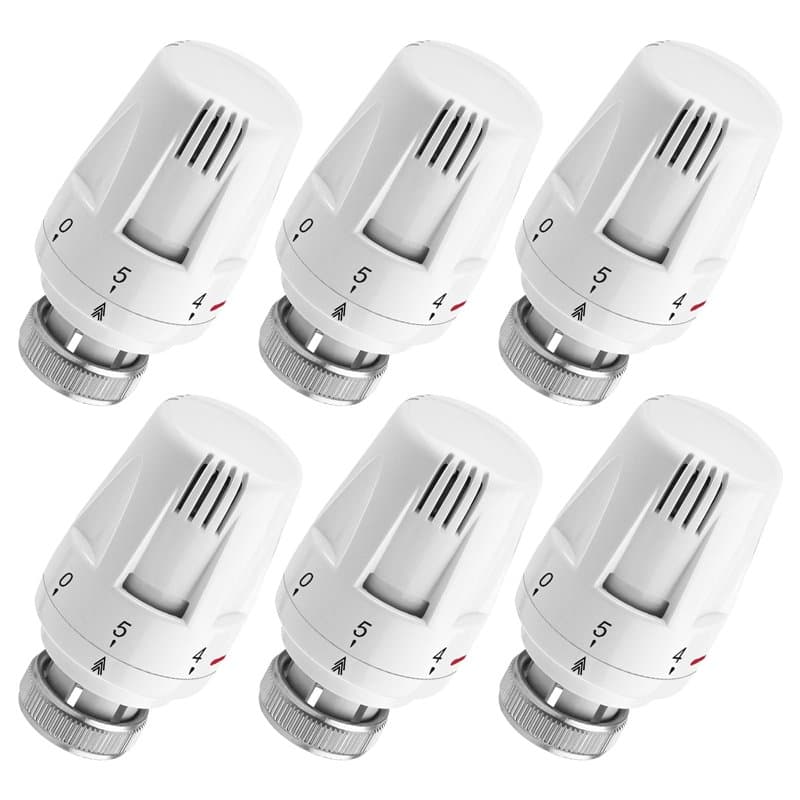 Robinet Thermostatique Radiateur Thermostat Tête: BYZESTY 6 Pièces Tête Thermostatique Radiateur, Thermostat Radiateur, Robinet