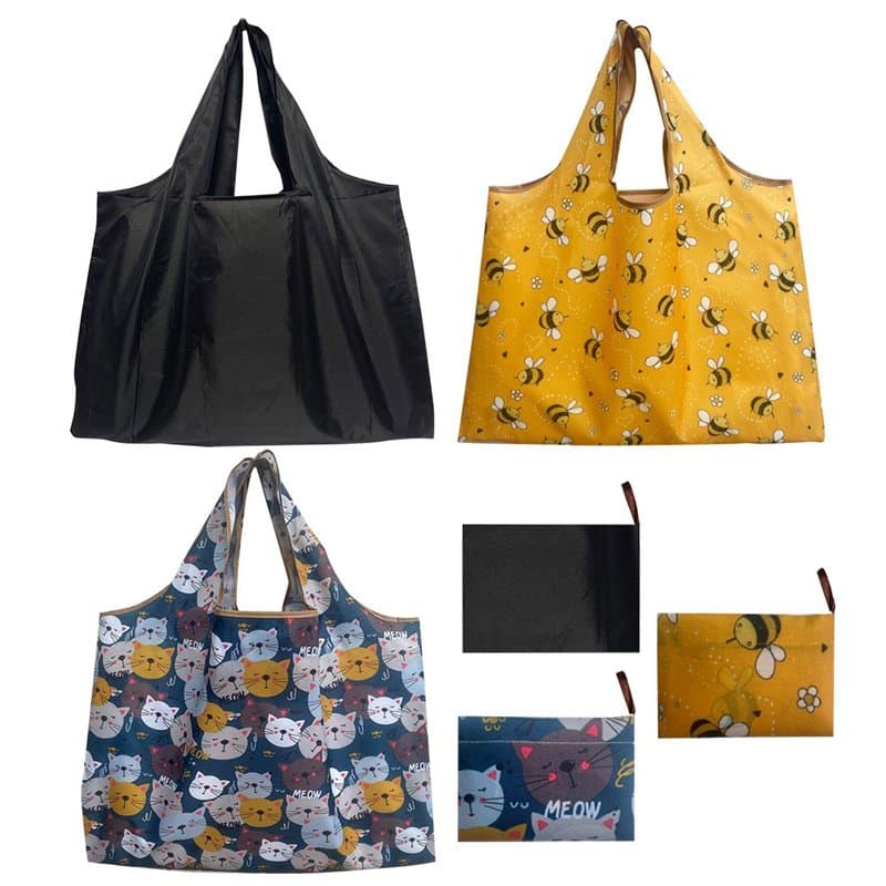 Sacs De Courses De Dessin Animé 3 Pièces, Sacs De Courses Mignons, Sacs De Courses De Grande Capacité, Sacs De Rangement Pliable