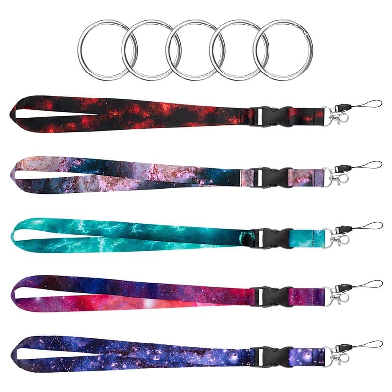 Lanière avec Porte-badge, Porte Badge Tour de Cou avec Swivel Lobster Clasp et Porte-clés en Métal pour Porte Badges d'Identific