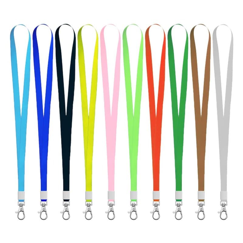 XHNFCU 20 Pièces Lanières Colorées avec Lanière à Clip en Métal Rotatif pour Cou, Lanière de Badge de Bureau pour Carte d'identi