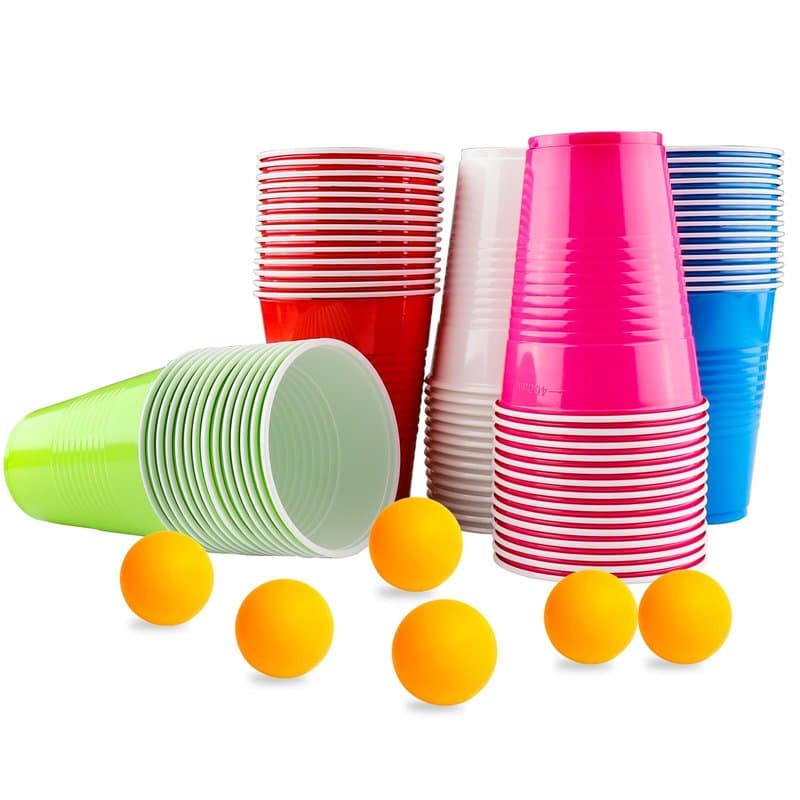 Vexillic Gobelet Plastique Reutilisable, 70 Pièces Gobelets Pong Anniversaire 400 ML pour Adultes pour pour Boissons Chaude Froi