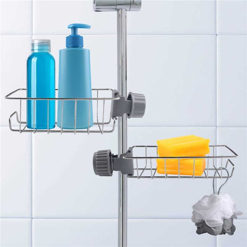 Gvolatee étagère de douche en acier inoxydable 304, porte savon douche sans perçage, support de rangement suspendre, Porte-Épong