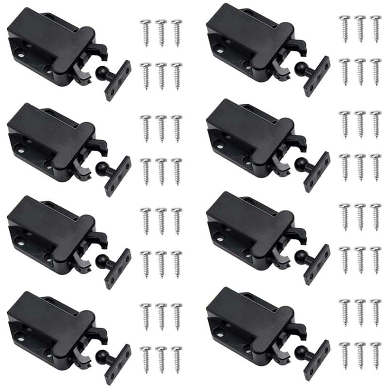 LanYing 8 Pièces Loquets à Libération Tactile Loqueteau Pousse Lache Loquets de Porte Non Magnétiques pour Placard Meubles Porte