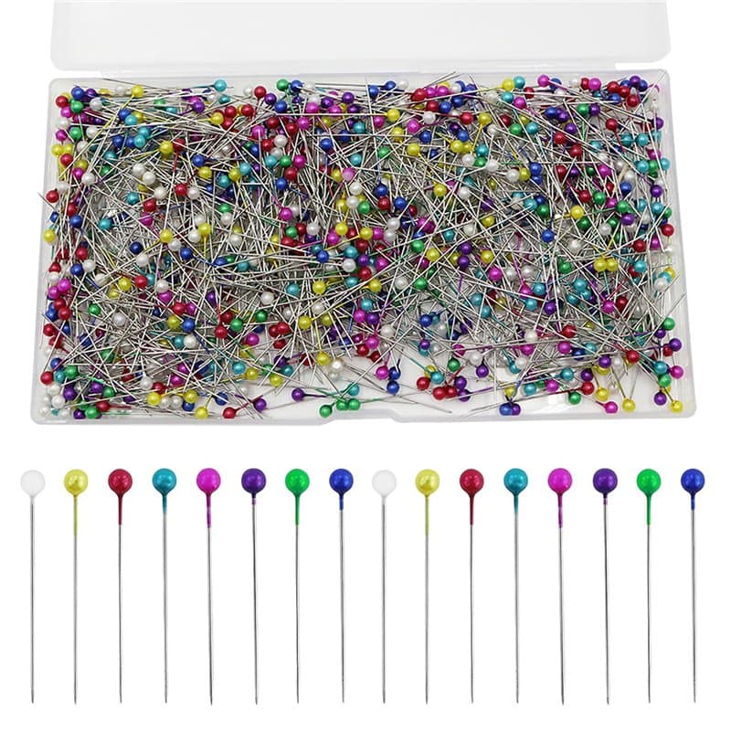 Kzouenzu Épingles Couture, 640 Pièces Epingles Couturiere Multicolores, Couleur Mixte, Epingle À Tête Ronde Couture en Verre, po