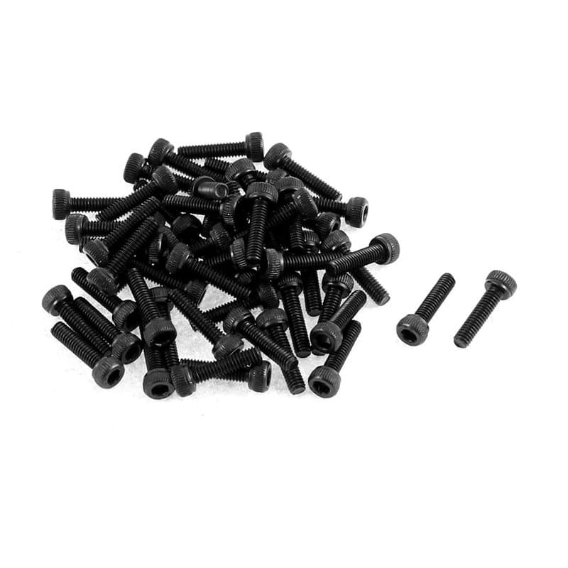 sourcing map 50pcs M2.5 x 10 mm vis à tête hexagonale à six pans creux boulon Acier allié métaux