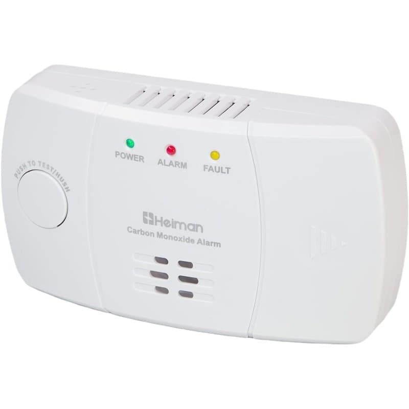 HEIMAN Détecteur de Monoxyde de Carbone Détecteur de CO avec Batterie échangeable et Bouton de Test et Voyant d'état LED, Capteu