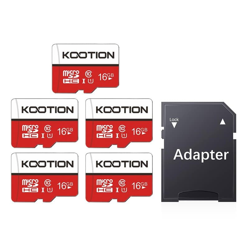 KOOTION Carte Micro SD 16 Go Micro SD Lot de 5 Carte Mémoire UHS-I Vitesse jusqu'à 85 m/s,TF Micro SDHC, T-Flash Classe 10, U1 a