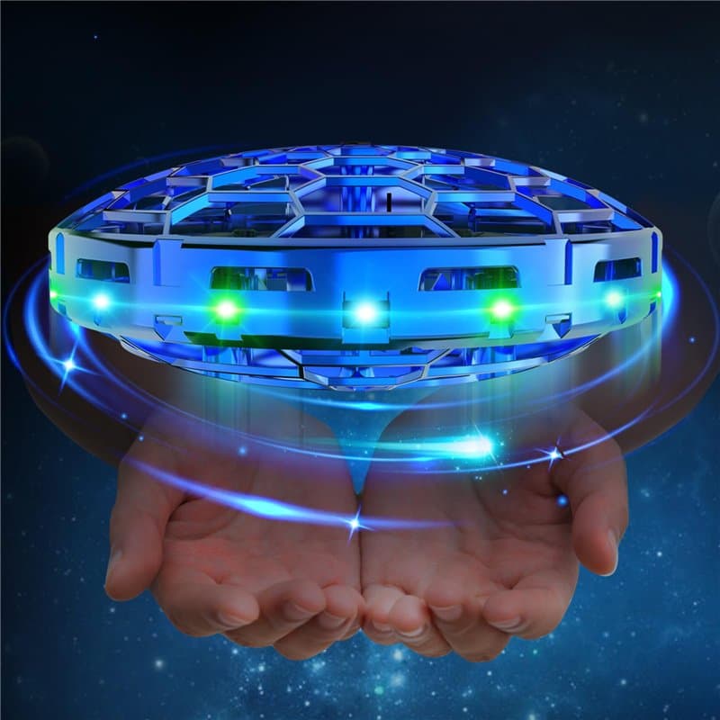 semai Mini Drone UFO Balle Volante, Jouet Volant Contrôlé à la Main, Balle Volante Rotative à 360° avec Lumière LED, Cadeaux d'I
