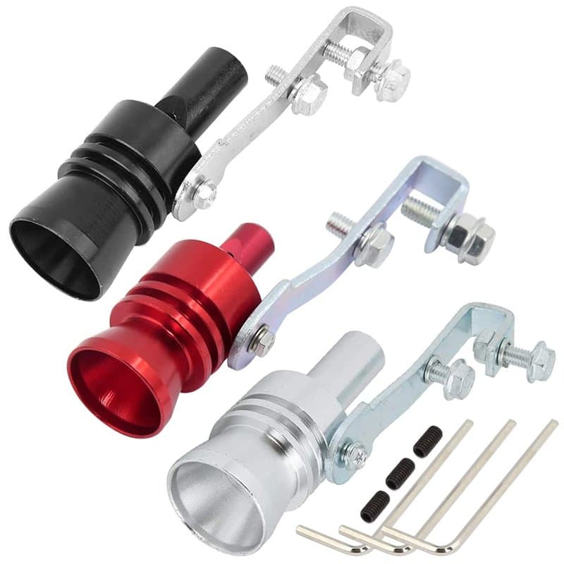 Sifflet de Voiture Turbo Sound,Tianher 3 Pièces Alliage D'aluminium Turbo Queue Simulateur Sifflet de Silencieux Tuyau Échappeme