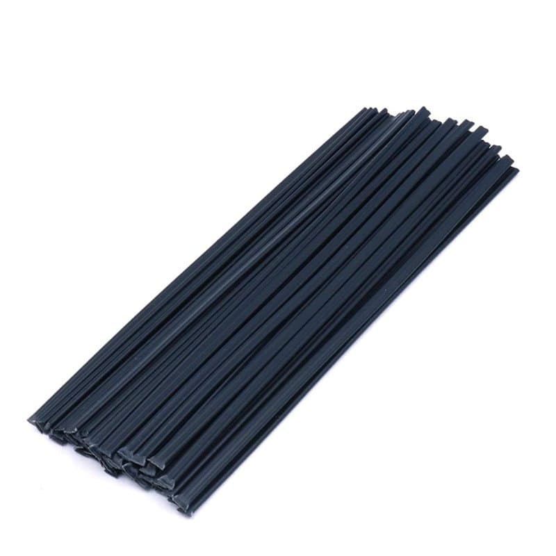 ANCLLO Lot de 50 tiges de soudage en plastique pour réparation de pare-chocs en polypropylène et kayak, ruban plat – Noir