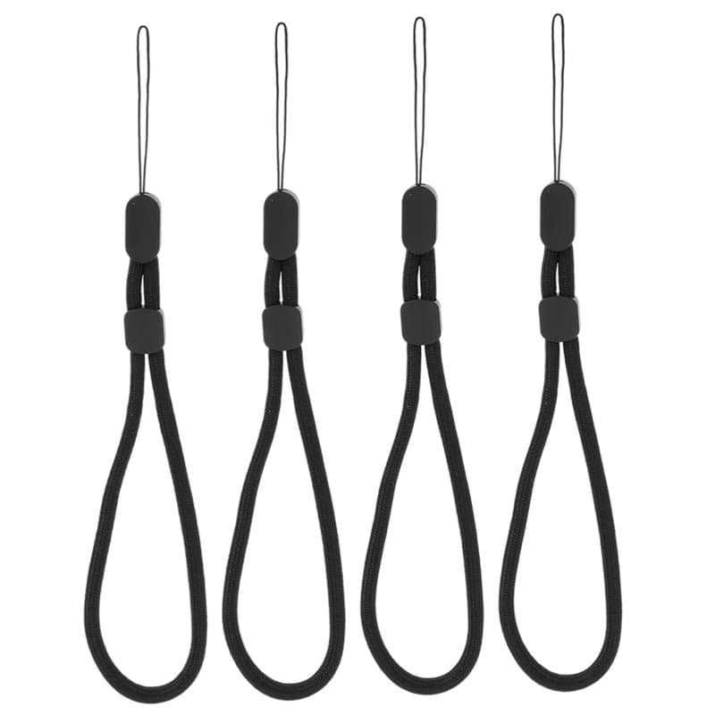A.S.Marelis Lot de 4 dragonnes de poignet pour téléphone, Noir , taille unique