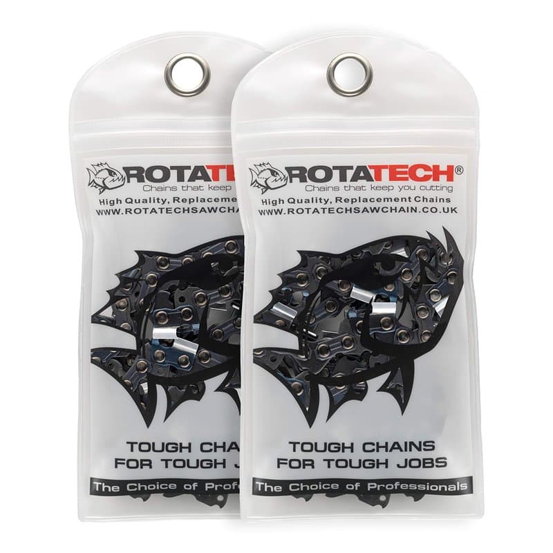 2 Rotatech Chaînes Tronçonneuses 3/8 " 1.3 mm 52 Links 35 cm Full-Chisel Compatible avec Oregon Bosch Dollmar Hitachi Echo Einhe