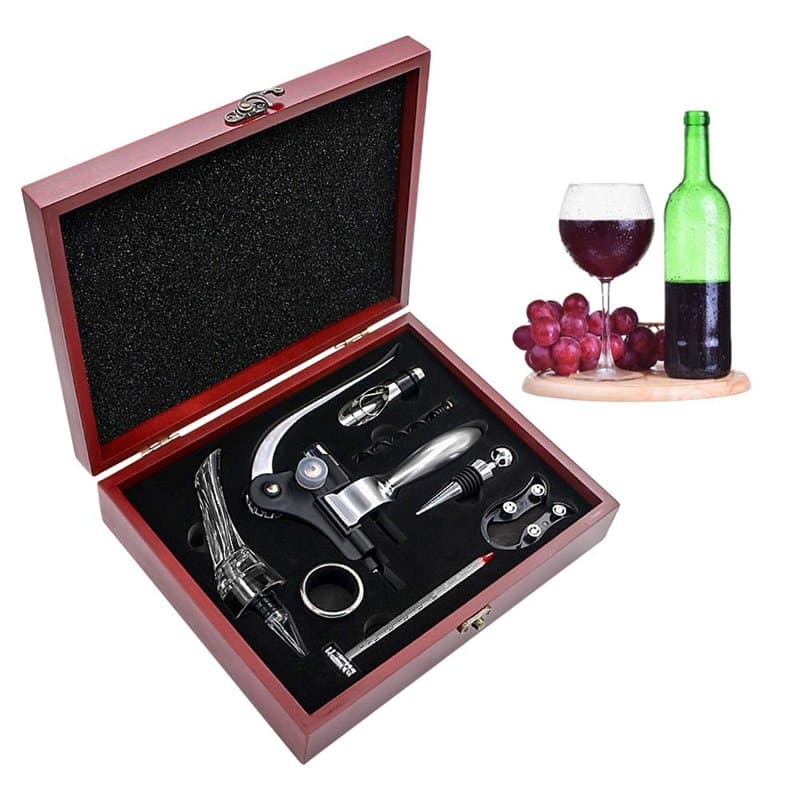 SumDirect Tire Bouchon, Lapin Style 9 Pcs Ouvre-vin avec Coupe-Capsule, Pompe et Thermomètre à Vin Aérateur,Anneaux Anti-Goutte,