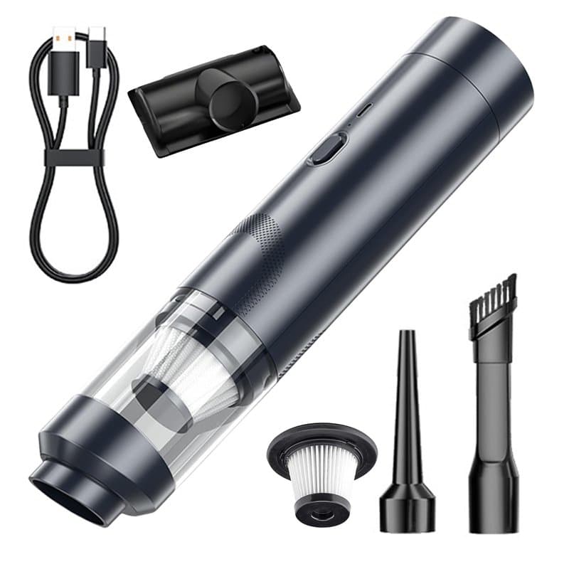 GOEDCH Aspirateur à main : aspirateur de voiture sans fil, mini aspirateur portable 13000 Pa avec charge rapide de type C, batte
