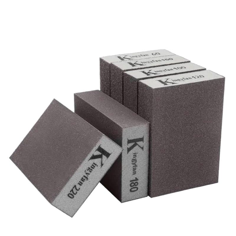 6pcs Éponge de ponçage,Cale a Poncer Rigides lavables et réutilisables, Lot de Papier abrasif pour Bois, Plastique, Placo Mur et