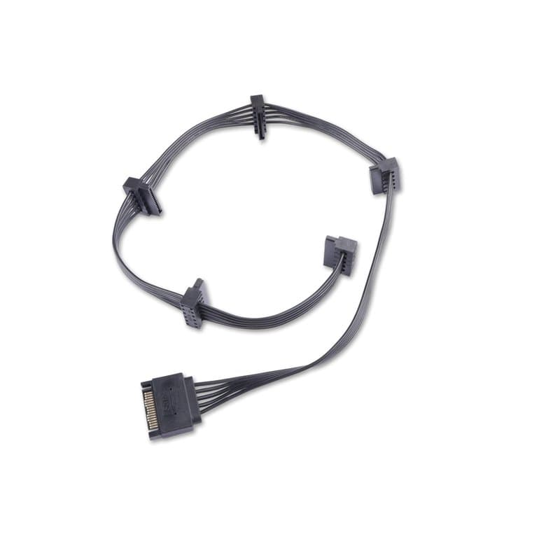 ELFJMZP Câble répartiteur d'alimentation SATA 15 broches 1 mâle vers 5 femelles 18 AWG en cuivre étamé 62 cm pour disque dur, SS