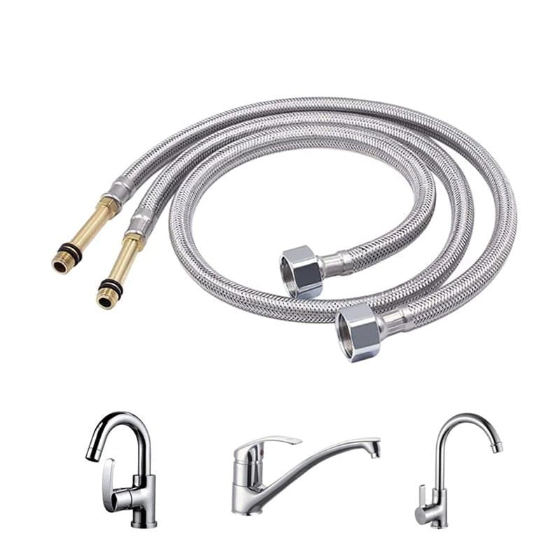 Tuyaux de Raccordement Flexible Monobloc Tuyau Tressé M10 x 1/2 '' BSP 60cm Tuyaux d'arrivée d'eau Tuyau Flexible Robinet Lavabo