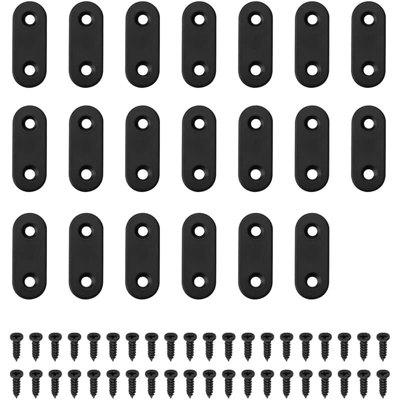 Equerre de Fixation Plats Droits Support en Droit Plat Metalliques Equerres avec Vis pour Bois Meubles Placard Réparation Suppor