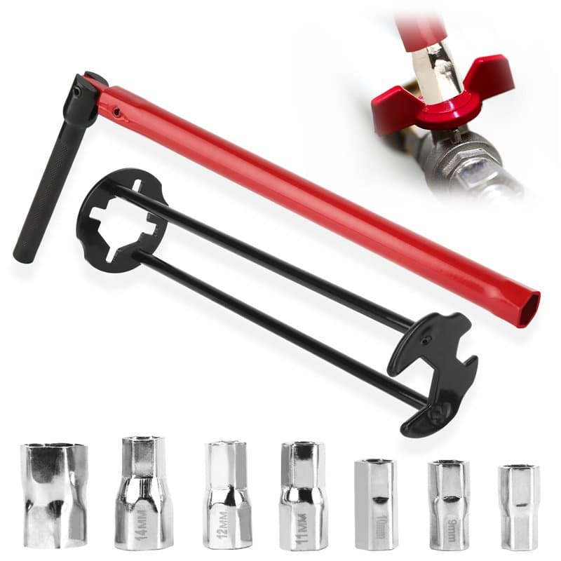 QOUBNIC 8-17 mm Outil Spécial pour Robinet de Lavabo Clé de Robinet, Jeu de Clés pour Écrou de Robinet Cle pour Robinet Evier po