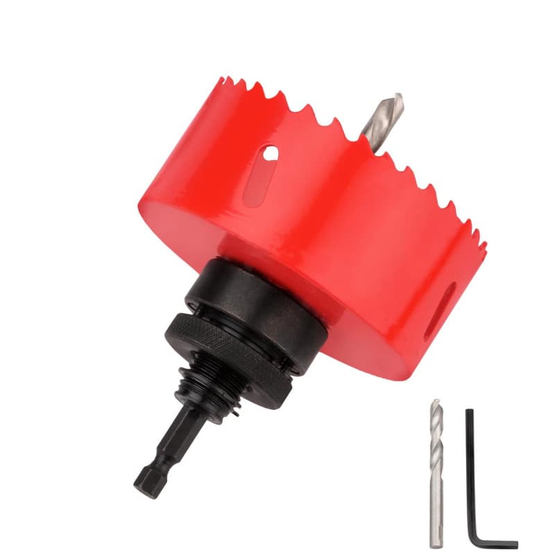 Scie cloche 160 mm, M42 HSS M42 - Pour bois, aluminium, tôle de fer, tube en plastique, profondeur de coupe 44 mm (rouge)