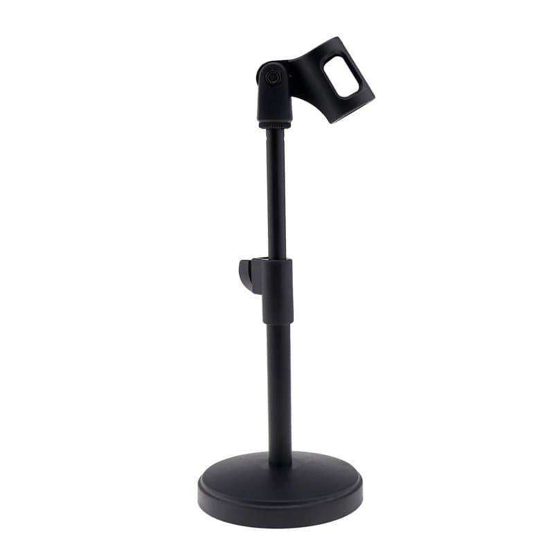 OTOTEC Portable Support de Micro Réglable en Hauteur pour Microphone Support Pied de Table Rond Stable avec Pince Réunions, Conf