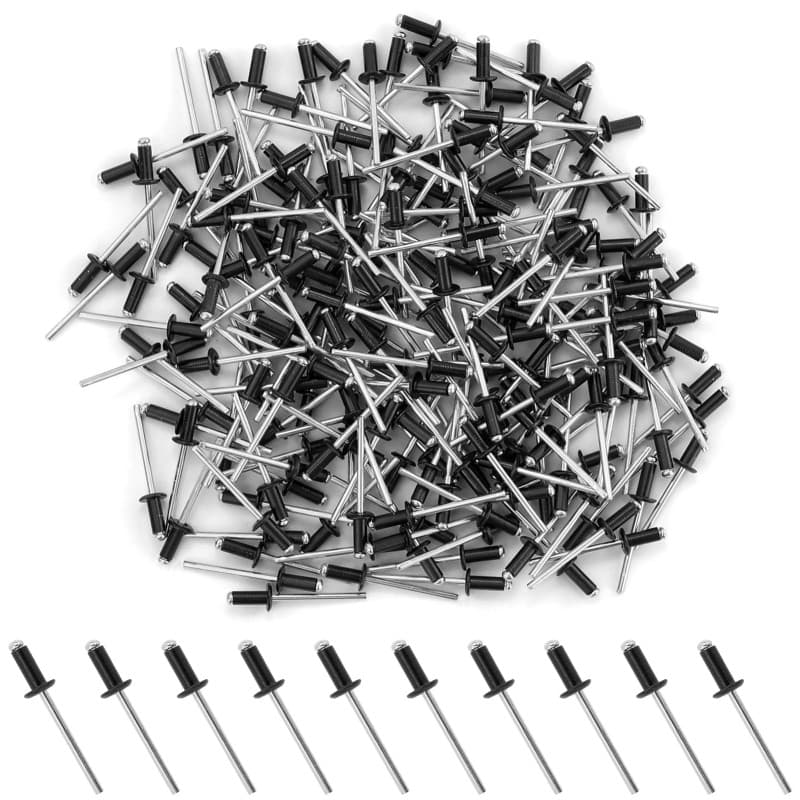 Lot de 210 rivets aveugles en aluminium - 4 x 10 mm - Pour bâtiments, bateaux, voitures et meubles - Anthracite