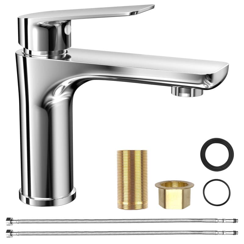 WinGluge Mitigeur Lavabo, Robinet Salle Bain Monocommande, Mitigeur de Lavabo, Bonde Incluse, Robinet de Salle de Bains Lavabo,
