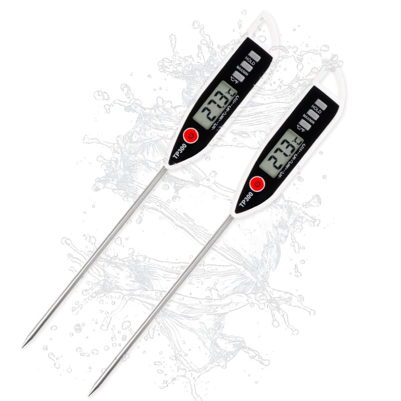 2 pièces thermomètre de cuisine numérique, thermomètre de cuisson avec de longues sondes, thermomètre à eau, thermomètre pour la