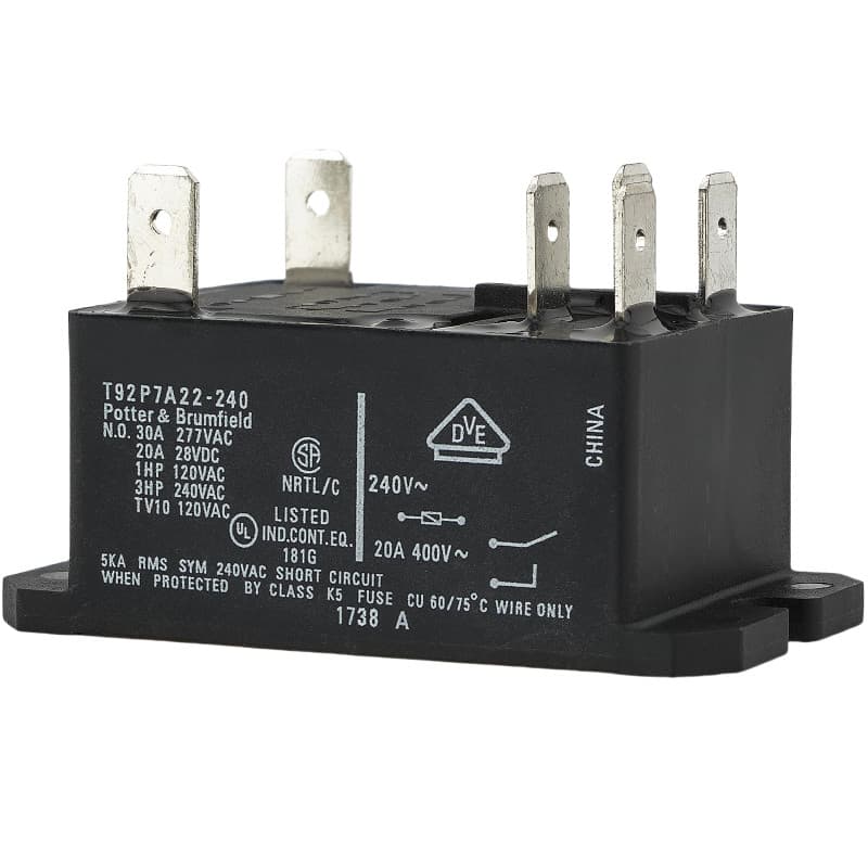 T92P7A22-240 240 VAC 6-1393211-2 6 broches 30 A Tension AC DPST-NO (2 formes A) Relais de puissance à connexion rapide à usage g