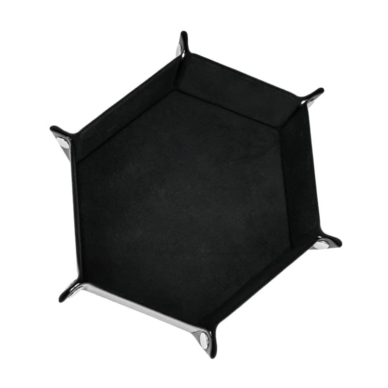 Plateau à dés,Plateau à roulettes Velours en Cuir PU Plateau,De Roulement en Dés Pliant Plateau Pliant en Dés Hexagon pour Donjo