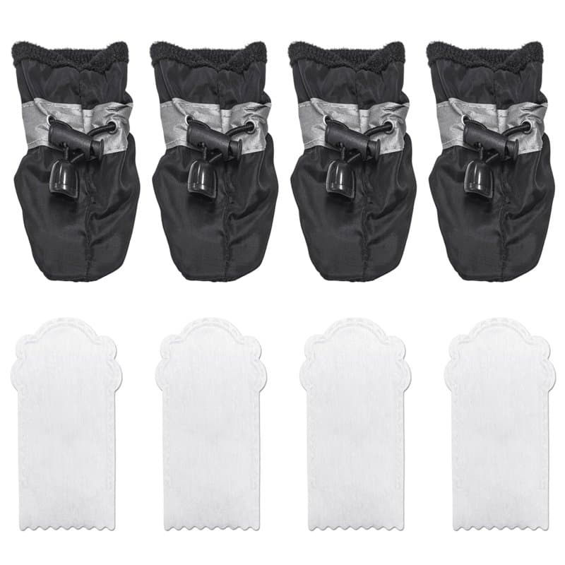 Lot de 4 chaussures pour chien - Avec cordon de serrage - Avec semelles souples - Antidérapantes - Pour l'intérieur et l'extérie