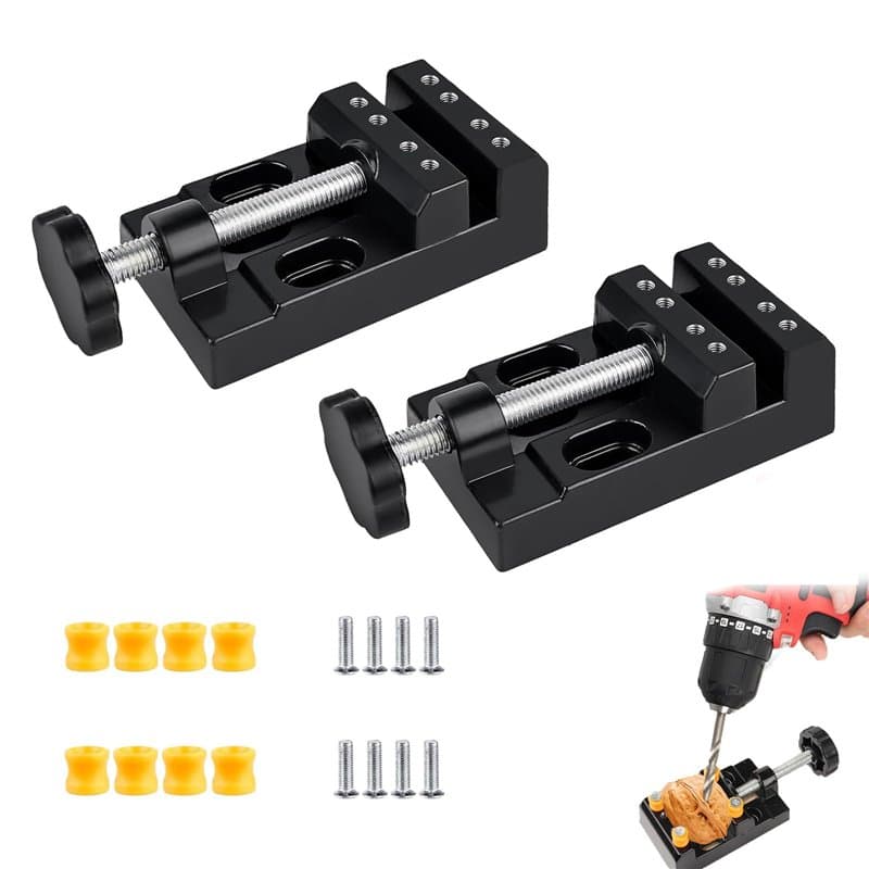 Mini Étau Plat de Table,2 Pièces Mini Banc Étau,Universal Mâchoire D'établi,Petit Perceuse à Colonne Etau de Table Parallèle Ouv
